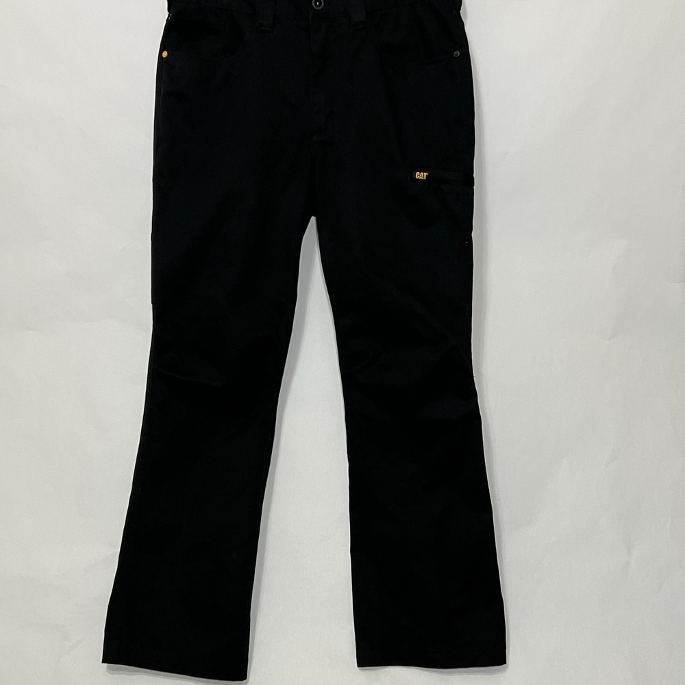 Caterpillar Men Canvas Utility Pocket Work Pant Black Durable Construction 32x30